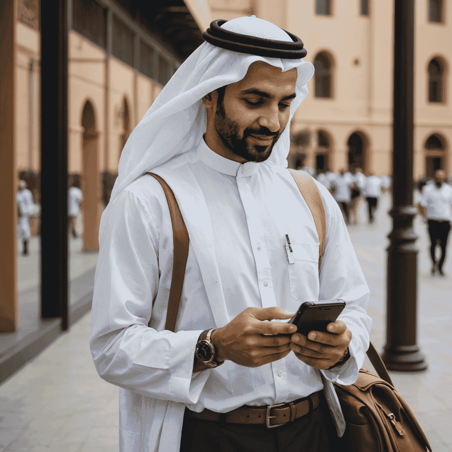 A person using the scheduleplanner mobile app to top up their phone while on the go in UAE